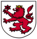Roter Löwe auf weissem Grund, Wappen der Stadt Munderkingen